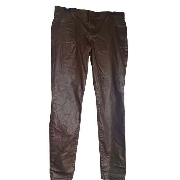 Kut From The Kloth Mia wax Coated Toothpick Skinny Jeans Size 12 brown - Picture 3 of 7